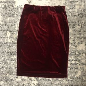 NWT ~ SANCTUARY Red Velvet Pencil Skirt